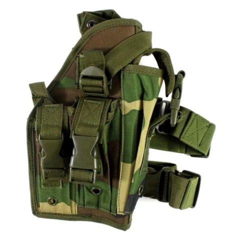 AMA Airsoft Large Frame Drop Leg Airsoft Pistol Holster - WOOD