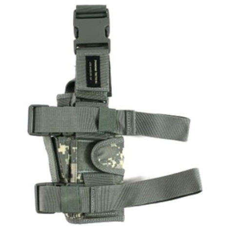 AMA Airsoft Universal Drop Leg WrapLock Pistol Holster - ACU