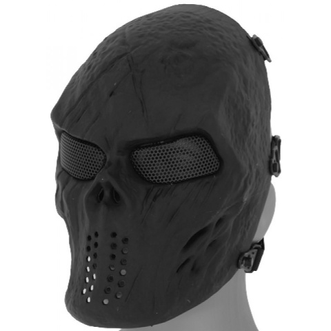 Airsoft Villain Skull Mesh Face Mask - BLACK