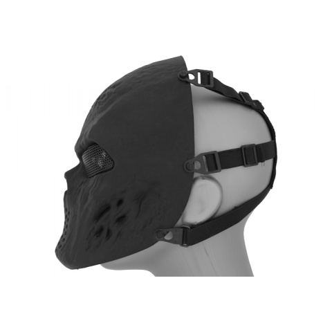Airsoft Villain Skull Mesh Face Mask - BLACK