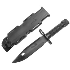 Lancer Tactical Airsoft M9 Rubber Bayonet Knife for M4/M16 AEG (Color: Black)