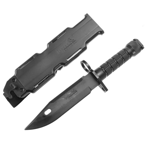 Lancer Tactical Airsoft M9 Rubber Bayonet Knife for M4/M16 AEG (Color: Black)