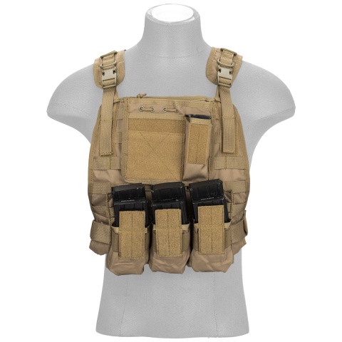 Lancer Tactical Airsoft MOLLE Tactical Vest w/ Pouch System (Tan)