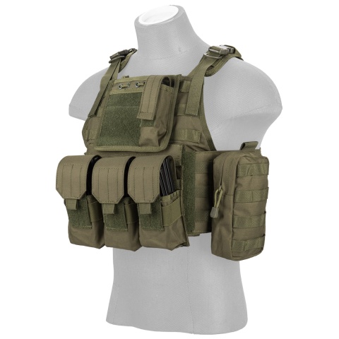 Lancer Tactical Airsoft Tactical Assault Vest - OLIVE DRAB