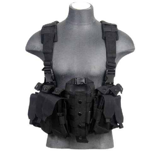 Lancer Tactical Airsoft M4 Chest Harness MOLLE Rig - BLACK