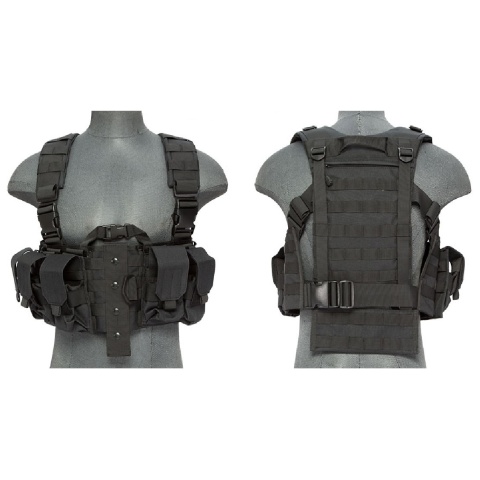 Lancer Tactical Airsoft M4 Chest Harness MOLLE Rig - BLACK