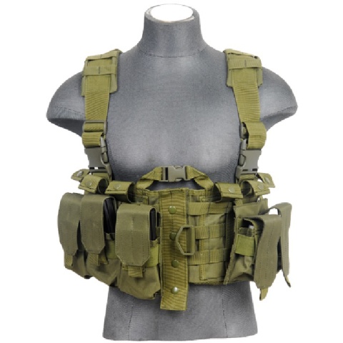 Lancer Tactical Airsoft M4 Chest Harness MOLLE Rig - OD