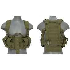 Lancer Tactical Airsoft M4 Chest Harness MOLLE Rig [Nylon] - OD GREEN