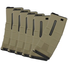 ICS T-Mag 180rd Mid-Cap Magazine 6 Pack for M4 / M16 AEG - TAN