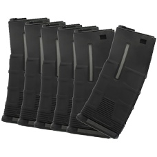 ICS T-Mag 180rd Mid-Cap Magazine 6 Pack for M4 / M16 AEG - BLACK