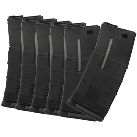 ICS T-Mag 180rd Mid-Cap Magazine 6 Pack for M4 / M16 AEG - BLACK