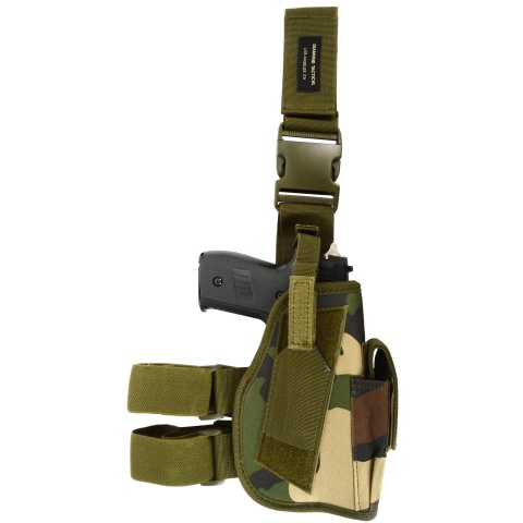 AMA Airsoft Drop Leg M9 / P226 / P229 Pistol Holster - WOODLAND