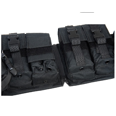 Lancer Tactical 600D Airsoft Load Bearing Chest Rig w/ Zipper - BLACK