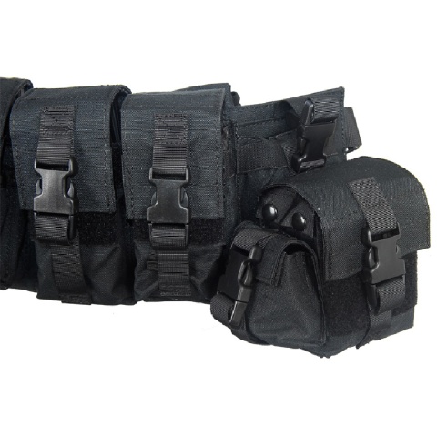 Lancer Tactical 600D Airsoft Load Bearing Chest Rig w/ Zipper - BLACK