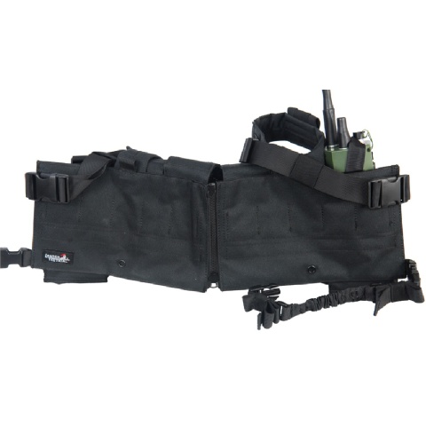 Lancer Tactical 600D Airsoft Load Bearing Chest Rig w/ Zipper - BLACK