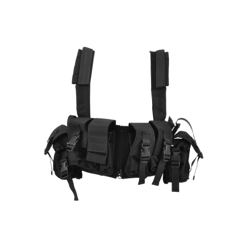 Lancer Tactical 600D Airsoft Load Bearing Chest Rig w/ Zipper - BLACK