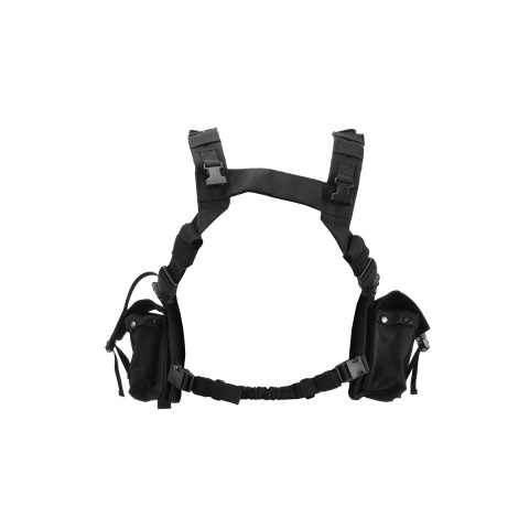 Lancer Tactical 600D Airsoft Load Bearing Chest Rig w/ Zipper - BLACK