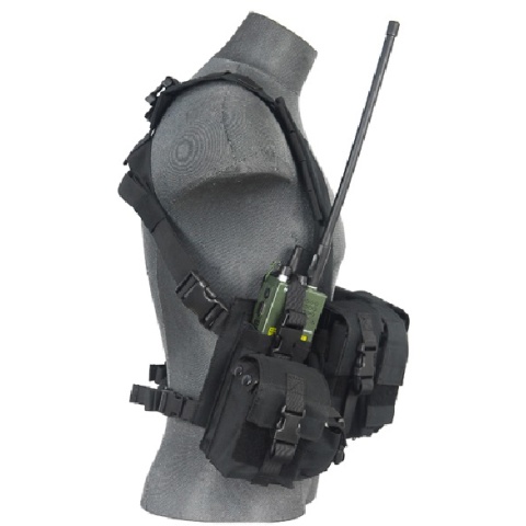 Lancer Tactical 600D Airsoft Load Bearing Chest Rig w/ Zipper - BLACK