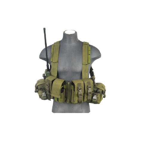 Lancer tactical T1G Load Bearing Chest Rig with Zipper - OD GREEN