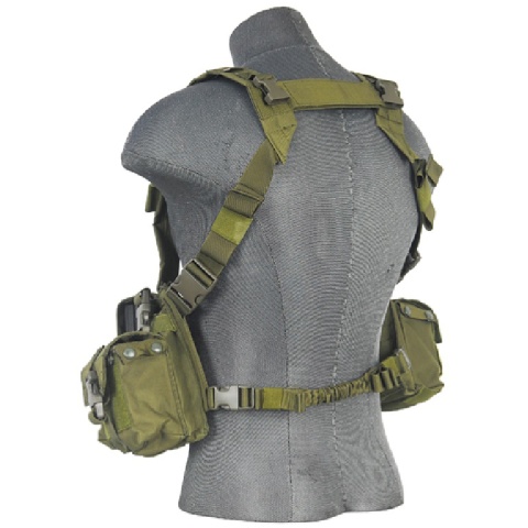 Lancer tactical T1G Load Bearing Chest Rig with Zipper - OD GREEN