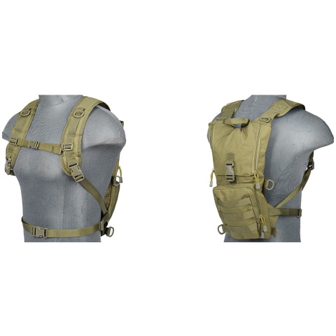 Lancer Tactical Lightweight Airsoft Hydration Pack - OD GREEN