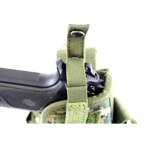 AMA Airsoft Drop Leg M9 / P226 / P229 Pistol Holster - DIGITAL WOOD