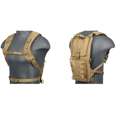 Lancer Tactical Lightweight Airsoft Hydration Pack - TAN