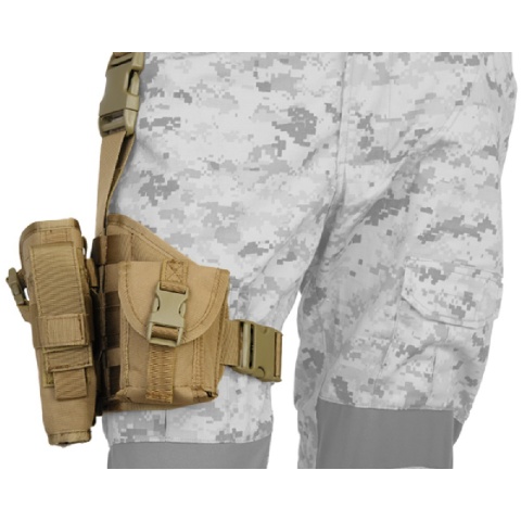 Lancer Tactical MOLLE Platform Dropleg Holster - TAN