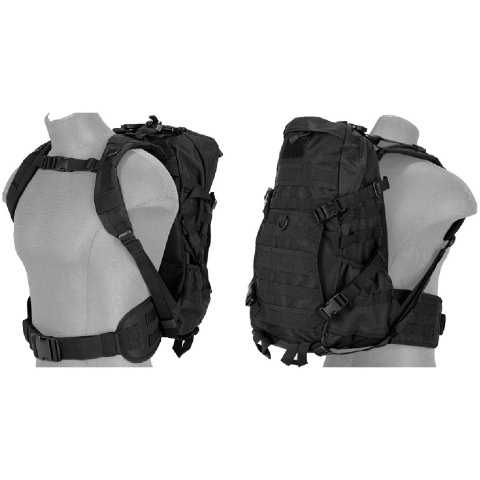 Lancer Tactical 600D EDC FAST Airsoft MOLLE Backpack - BLACK