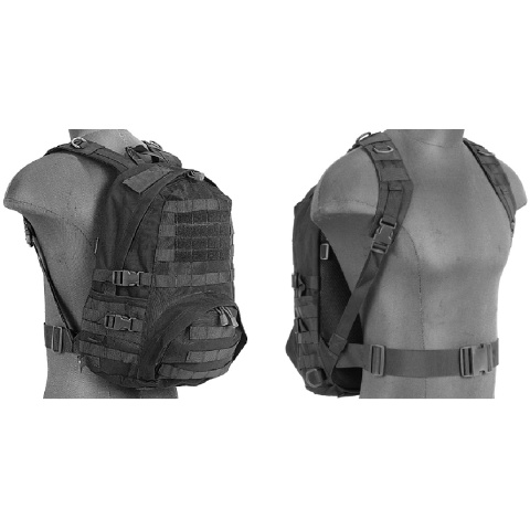 Lancer Tactical Airsoft Patrol Backpack w/ QD Buckles - BLACK