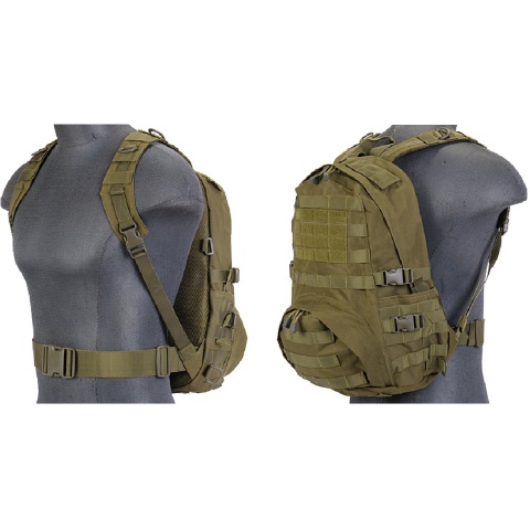 Lancer Tactical Airsoft Patrol Backpack w/ QD Buckles - OD GREEN