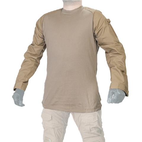 Lancer Tactical Airsoft Long Sleeve Combat Shirt - TAN