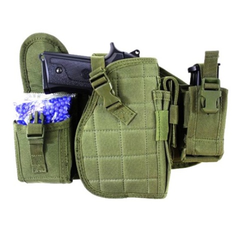 AMA MOLLE Drop Leg Airsoft Pistol Holster - OD GREEN