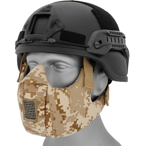 Airsoft V5 Conquerors Lower Half Face Mask - DIGITAL DESERT