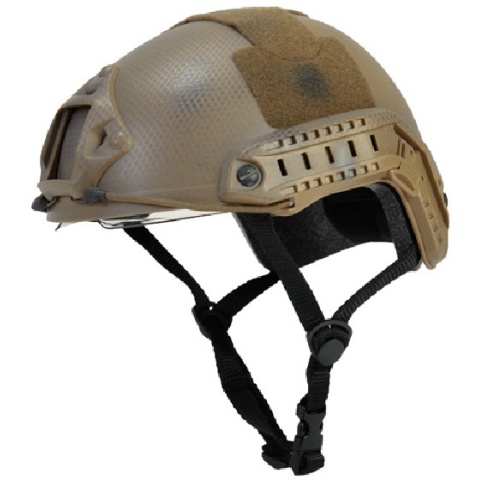 Lancer Tactical Airsoft Basic Ballistic Type Helmet w/ Visor-DE-MED