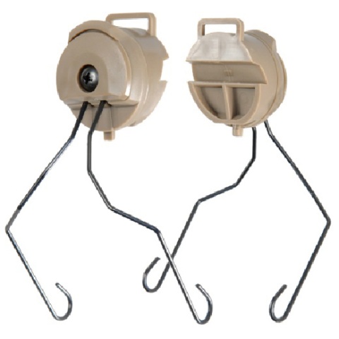 Lancer Tactical Airsoft MSA Headset Helmet Rail Adapter - DARK EARTH