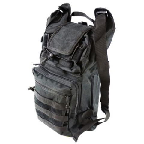 AMA Folding Backpack w/ MOLLE Webbing - BLACK