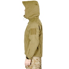 Lancer Tactical Airsoft Soft Shell Jacket w/ Hood - TAN