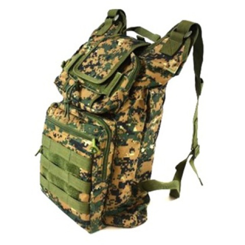 AMA Folding Backpack w/ MOLLE Webbing - DIGITAL WOODLAND CAMO