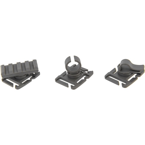 UK Arms MOLLE System Accessory Clips Kit - FOLIAGE GREEN
