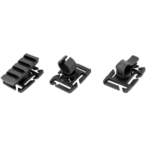 UK Arms MOLLE System Accessory Component Clips Kit - BLACK