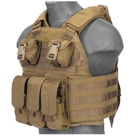UK Arms Airsoft Tactical SPC Scalable Tactical Vest (Tan)