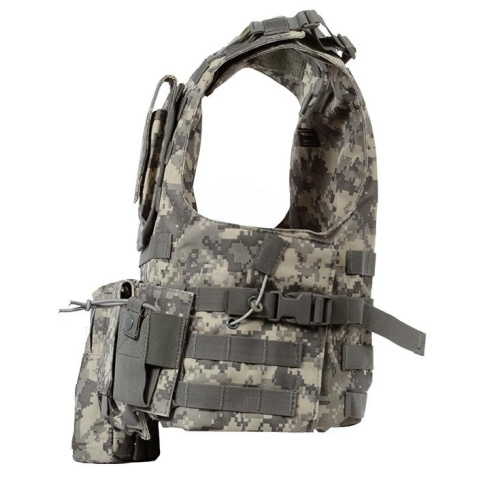 AMA Airsoft MOLLE Plate Carrier w/ 6 Pouches - ACU