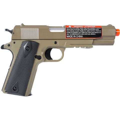 Colt Airsoft M1911 A1 Spring Powered Pistol Accessory Rail - TAN
