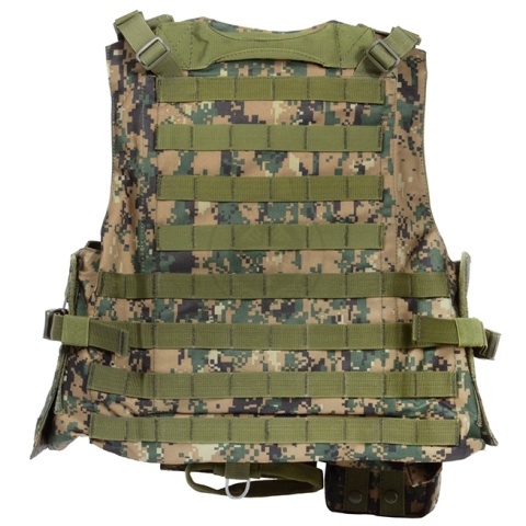 AMA Airsoft MOLLE Plate Carrier w/ 6 Pouches - DW