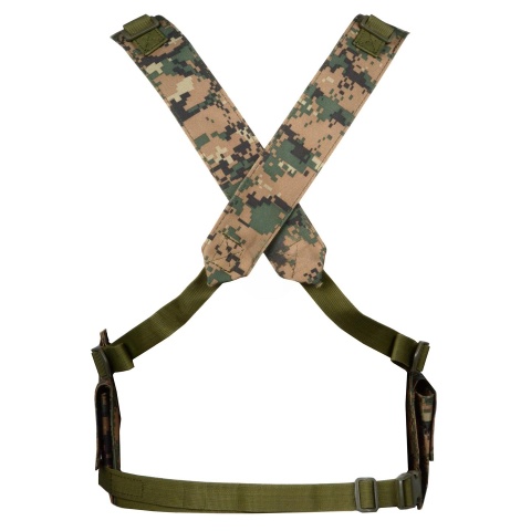 AMA 600D Rugged 6 Magazine Pouch Tactical Chest Rig - DIGITAL WOODLAND