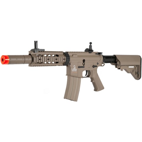 Lancer Tactical M4 SD AEG RIS Airsoft Rifle w/ Mock Suppressor - TAN