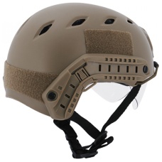 Lancer Tactical Airsoft Tactical BJ Type Basic Visor Helmet (Color: Tan)