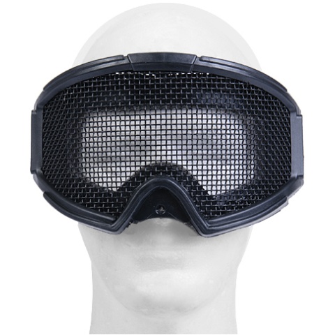 UK Arms Airsoft Tactical Protective Metal Wired Mesh Goggles - BLACK