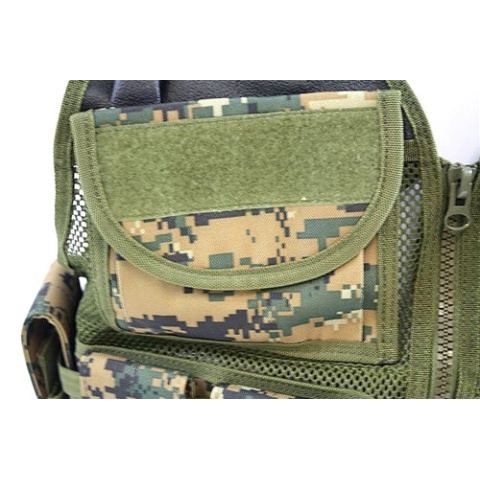 AMA Airsoft V2 Cross-Draw Military Vest w/ Tactical Belt - WOODLAND